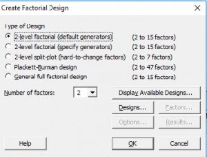 DOE Factorial Design using Minitab